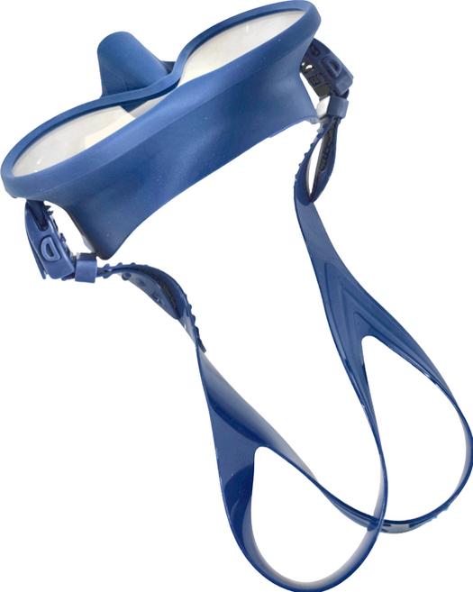 AQUATEC 無框矽膠單面鏡 窄版 女用 MK-201 潛水用品, 鋼藍色 Steel Blue