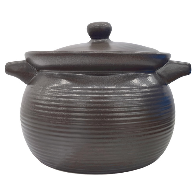 新食器 陶瓷鍋 5.3L, 28.5cm, 1個, 黑色
