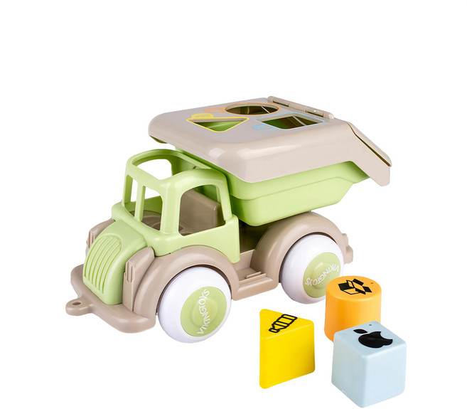 VIKINGTOYS 維京玩具 形狀認知資源回收車, 莫蘭迪色系, 1入
