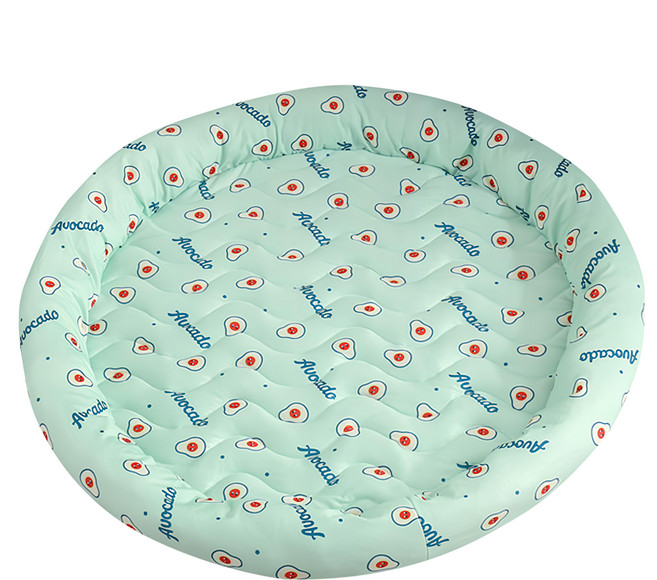 寵星球 冰絲涼感寵物窩 圓型, 1個, 綠色酪梨