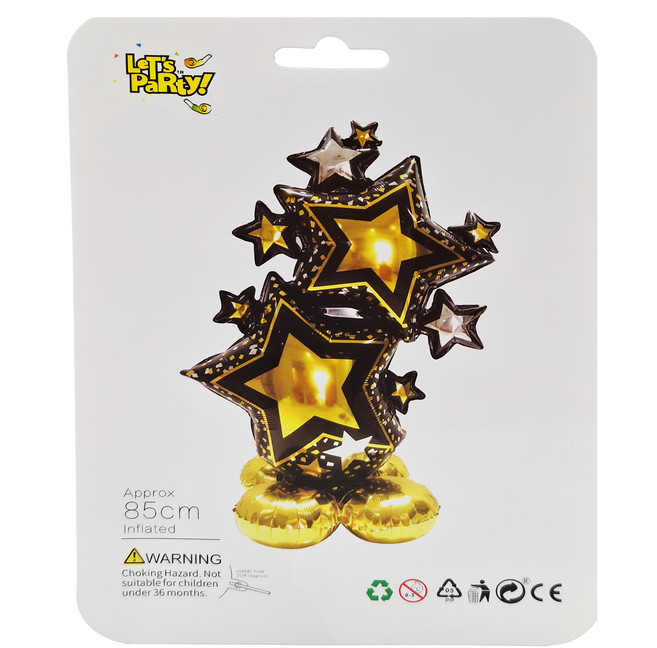 3D站立氣球, 黑金星星, 1個