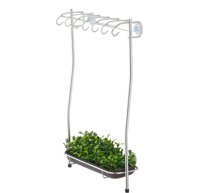 SHCJ 生活采家 台灣製304不鏽鋼玄關二用雨傘架, 銀色, 1個