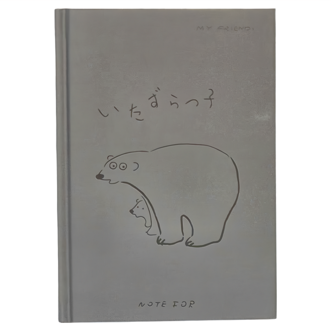 NOTE FOR 我的朋友手札筆記本, 熊 灰色, 1本