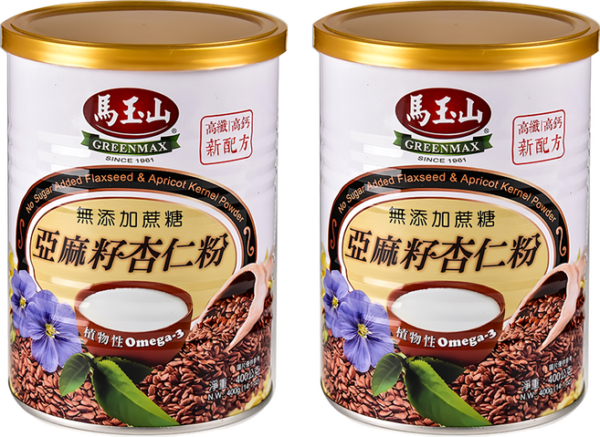 馬玉山 亞麻籽杏仁粉, 400g, 2罐