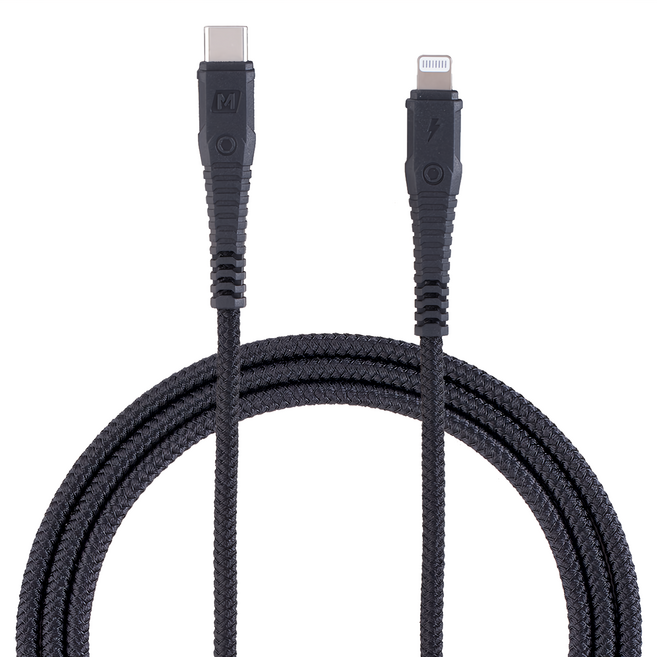 MOMAX Tough Link Lightning-Type-C 傳輸線 DL33 適用於iPhone/iPad/iPod, 1.2m, 黑色, 1條