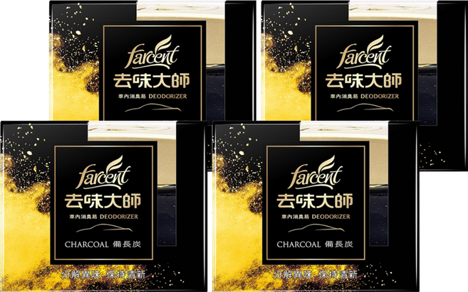 farcent 花仙子 去味大師 車內消臭易, 4盒, 備長炭