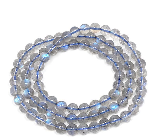 天然水晶 藍韻拉長石條珠 DIY 條珠 繞三圈 4mm 13g