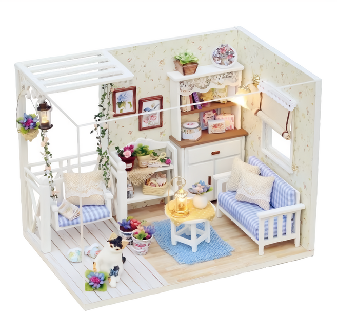 CUTE ROOM 智趣屋 DIY 手作袖珍屋 附防塵罩, 多色, 1組