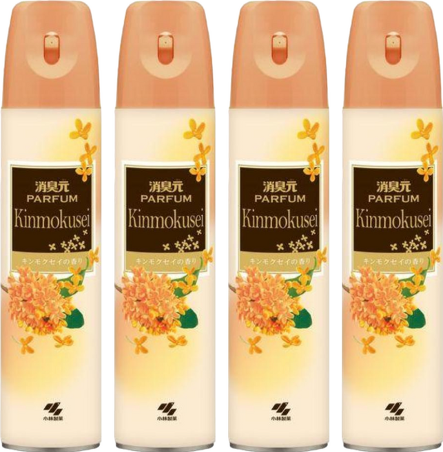 日本 KOBAYASHI 小林製藥 消臭元PARFUM 浴室除臭噴霧劑 桂花香, 280ml, 4瓶