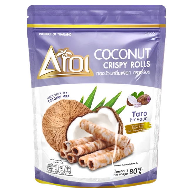 Aroi 芋頭風味椰子捲, 1包, 80g