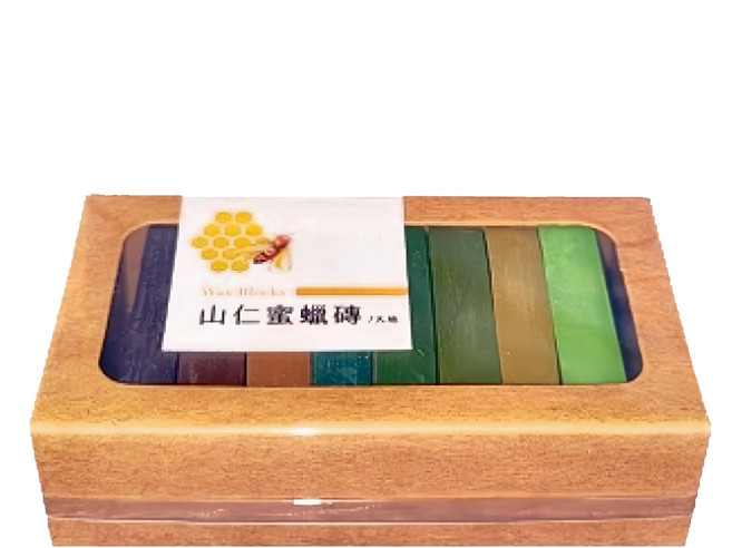 山仁 天然蜜蠟磚 大地組, 8色, 1盒