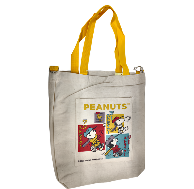 PEANUTS 史努比 二用提袋 附背帶可斜背, 棒球 米色, 1個