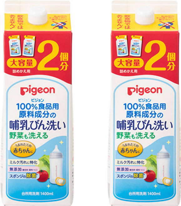pigeon 貝親 奶瓶清潔劑補充盒 濃縮版, 1.4L, 2盒