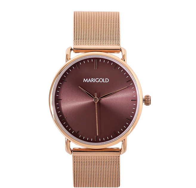 MARIGOLD 美爾朵 刻畫我倆的日夜無間米蘭金屬鍊帶手錶閨蜜禮情人禮 WMD0418