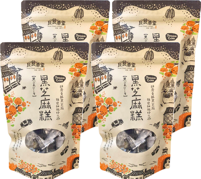 良食草堂 黑芝麻糕, 200g, 4袋