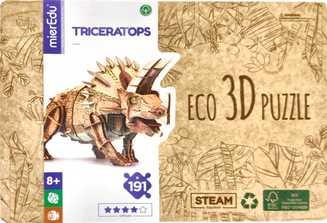 mierEdu 可調3D立體拼圖 ME4242E, 三角龍, 1盒, 191