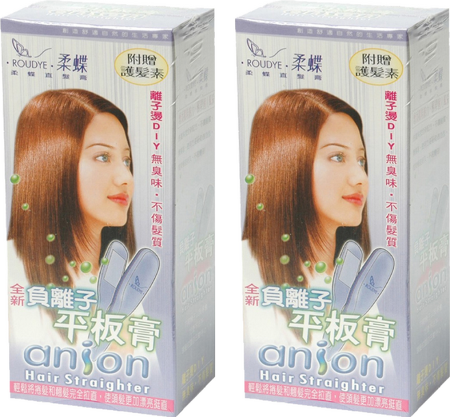 Roudye 柔蝶 DIY離子燙平板膏 第一劑120ml+第二劑110ml, 2盒, 180g