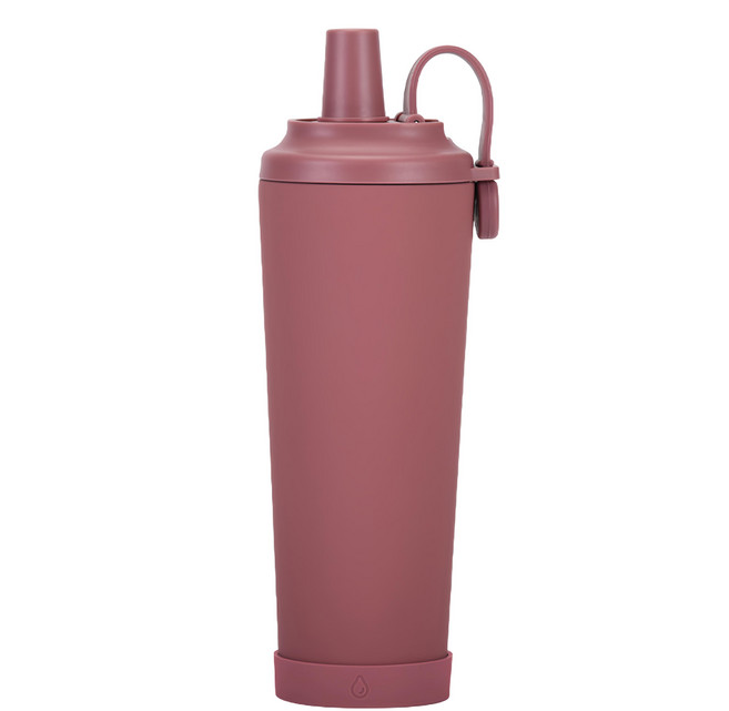 艾特叔叔 304不鏽鋼磁吸雙飲吸管杯, 830ml, 1個, 胭粉色