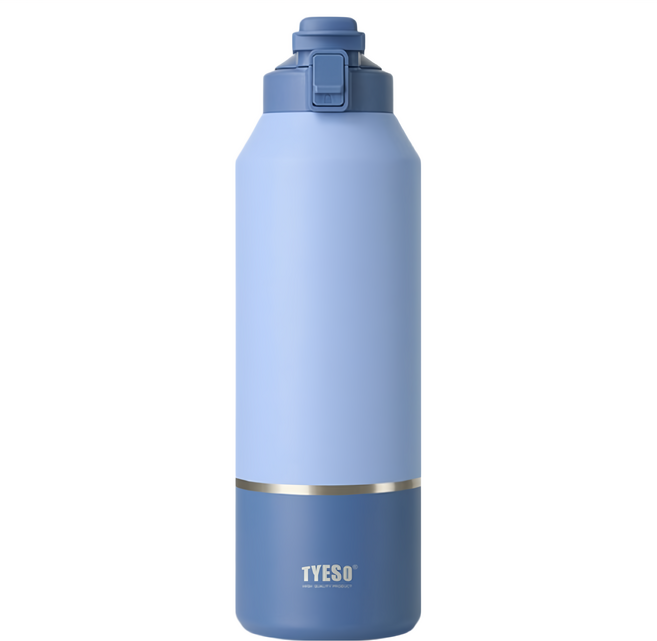 TYESO 泰碩 便攜彈蓋保溫瓶, 撞色藍, 1個, 1.2L
