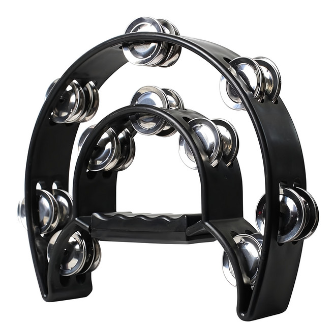 恩心樂器 半月鈴鼓, 黑色, 1個