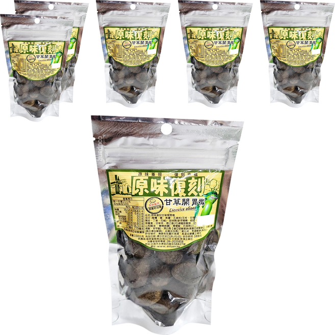 原味復刻 甘草橄欖, 150g, 6包
