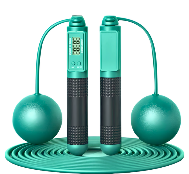 ANTIAN 智能計數跳繩 減肥健身兩用, 墨綠色, 1組