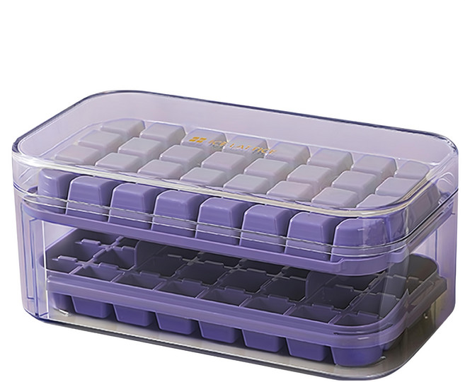64格雙層製冰盒 23 x 12.5 x 10cm 紫色, 1個