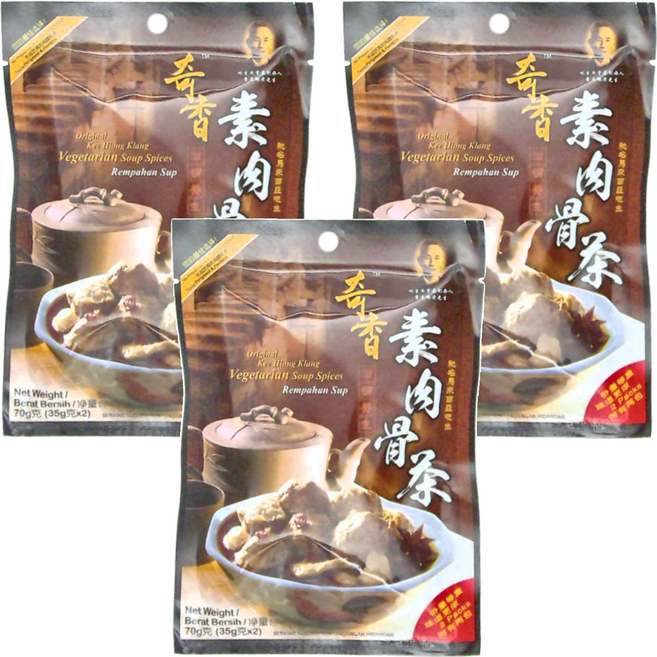 奇香 素肉骨茶 2包, 70g, 3袋