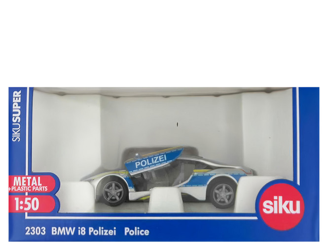 siku BMW i8警車, 白色 + 黃色 + 藍色, 1個