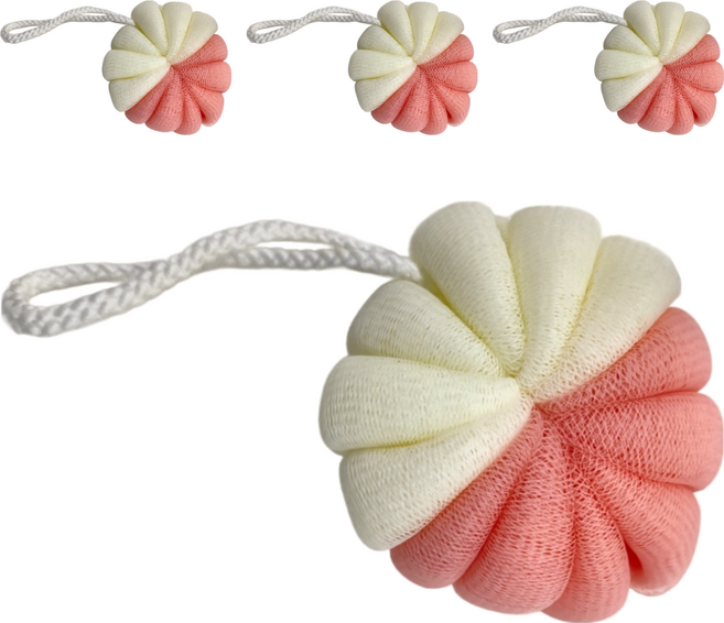 小麥購物 南瓜沐浴球 Y983, 顏色隨機, 4個, 1組