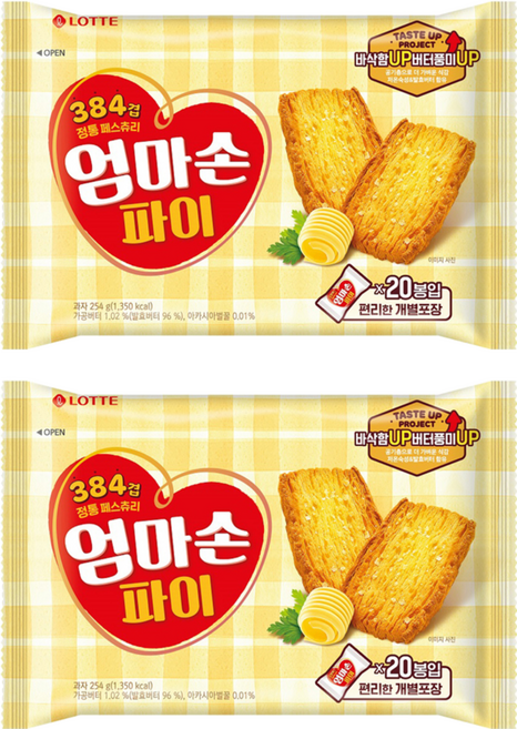 LOTTE 樂天 千層派餅乾 254g, 2袋