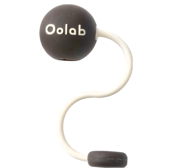 Oolab 良杯製所 泡泡糖矽膠防塵吸管蓋 粗, 個性黑, 1個