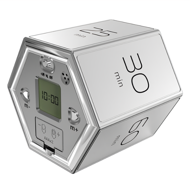 六角計時器 銀色, 單一商品, 1個