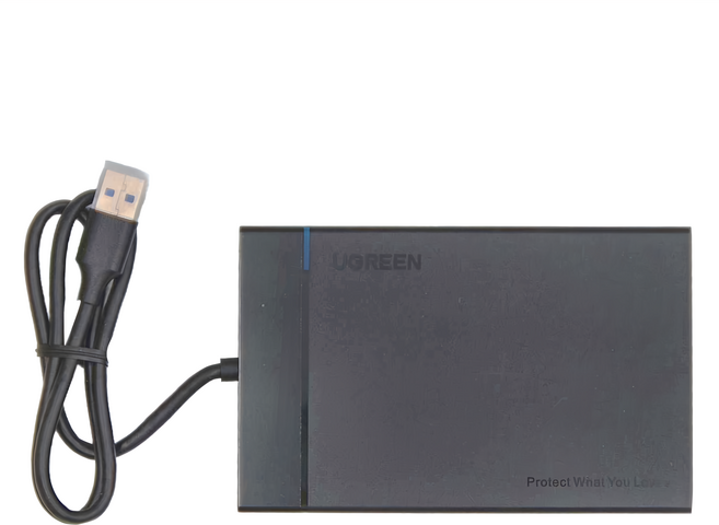 UGREEN 綠聯 2.5吋USB3.0隨身硬碟外接盒 UASP版 50cm 黑色, US221, 1個