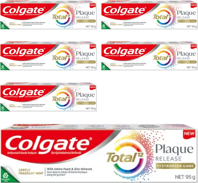 Colgate 高露潔 全效抗牙菌斑清恬薄荷牙膏, 95g, 6條