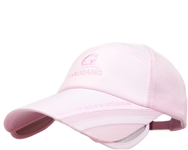 DAIXIANG 潮男防曬可伸縮放大透氣排汗棒球遮陽帽 - 粉色