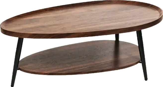 FAmILyLIFE 生活 木冶山居 Carmel雙層梨形茶几 8.2kg, 胡桃木