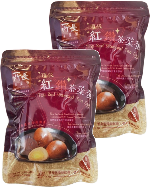 所長茶葉蛋 紅鑽茶葉蛋 濃厚藥膳口味 嚴選M級紅殼雞蛋, 460g, 2包