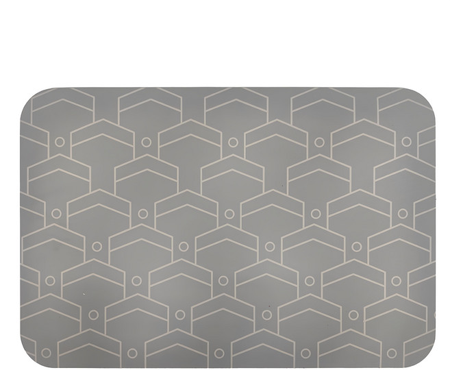 自創珪藻土軟式地墊, 幾何房子 灰色, 1件
