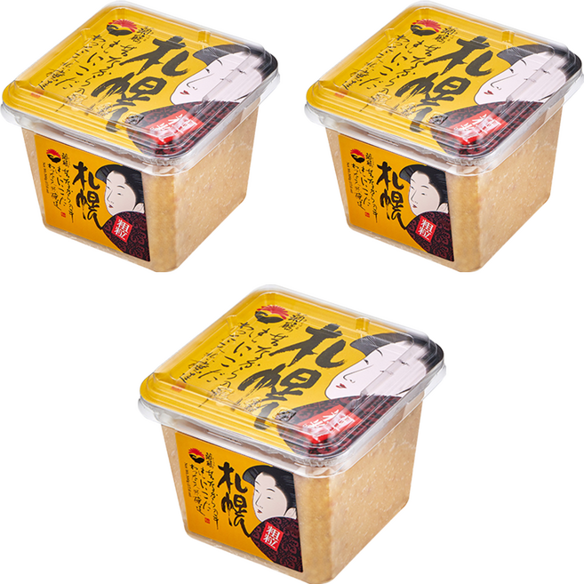 菊鶴 札幌味噌 嚴選非基改黃豆、台灣國產白米 古早技法製作 自然發酵熟成, 500g, 3盒