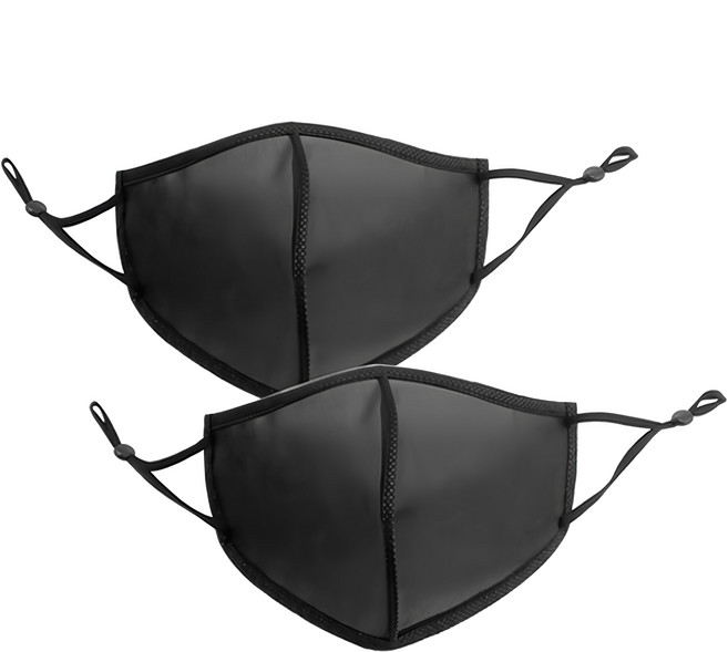 O2 Healthy 玩水防水口罩, 2入, 黑色