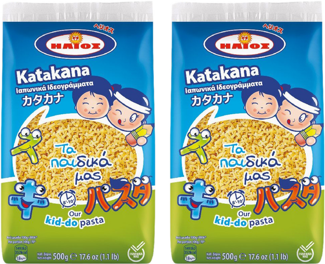 HELIOS Pasta 片假名造型義大利麵, 2包, 500g