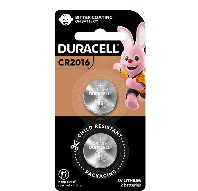 DURACELL 金頂 台灣公司貨 鈕扣鋰電池 CR2016, 2入, 1組