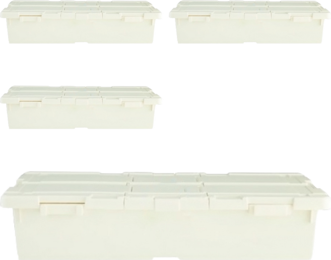 comet 床底收納整理箱, 象牙色, 4個