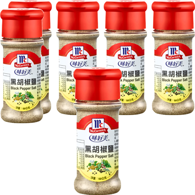 McCormick 味好美 黑胡椒鹽, 60g, 6瓶