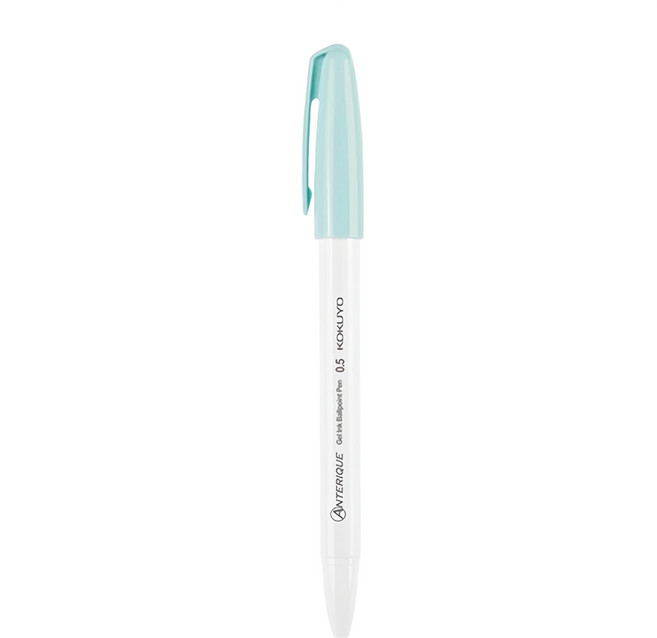 KOKUYO 國譽 ANTERIQUE聯名中性筆 0.5mm, 黑墨 + 白藍色, 1支