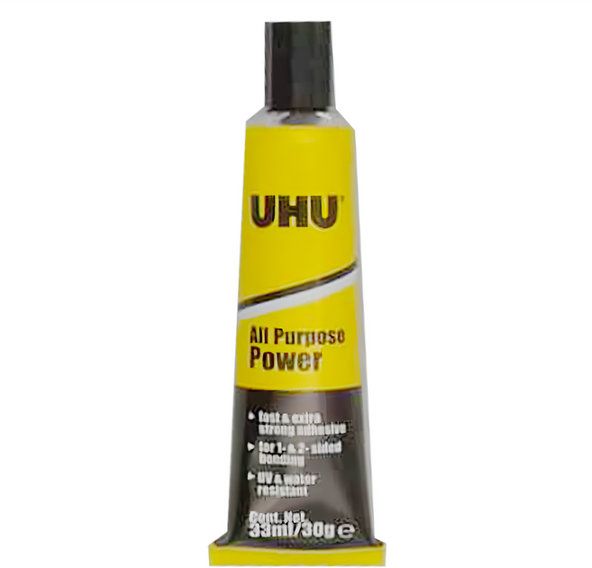 UHU 萬用超強接著膠 液體 33ml/30g 快速強力黏合 抗UV和防水, 30g, 33ml, 1條