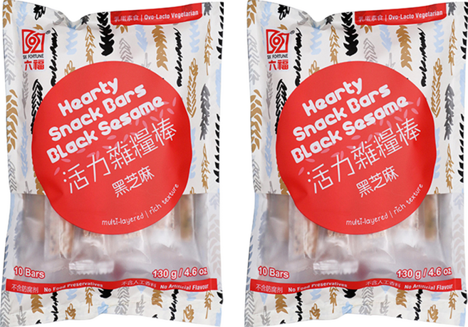 六福 活力雜糧棒 黑芝麻, 130g, 2袋