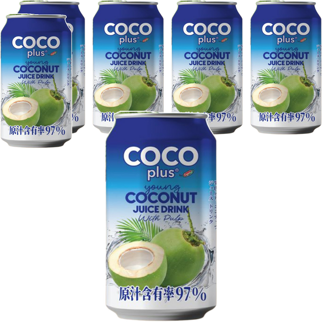 Sagiko Cocoplus 椰子水 含果肉 320ml 清涼解渴 補充水分, 6罐