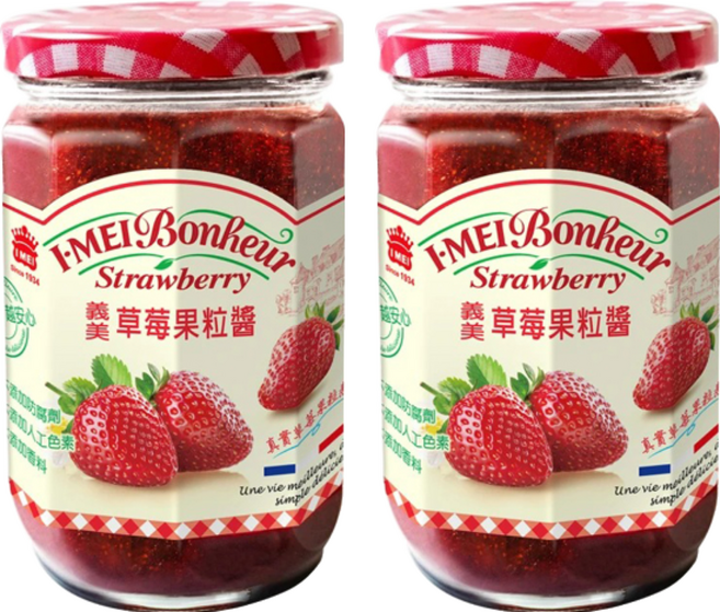 義美 草莓果粒醬, 300g, 2罐